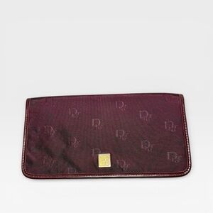Christian DIOR Vintage Jacquard Checkbook Travel Wallet with COA